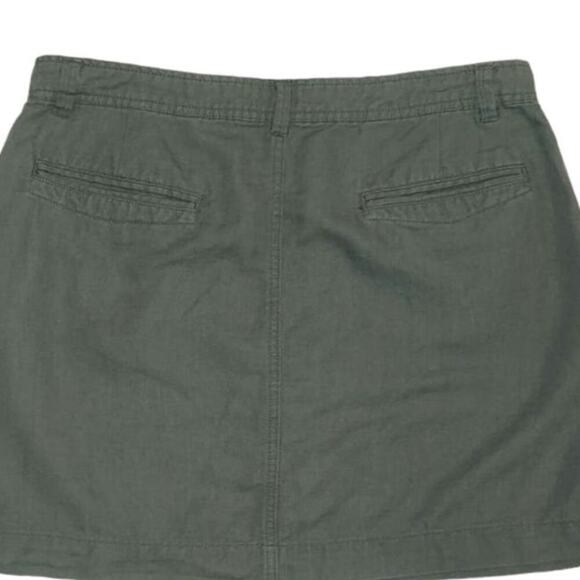 Sanctuary Army Green Mini Skirt Cotton Linen Blend Button Front Gorpcore Medium - Picture 5 of 11